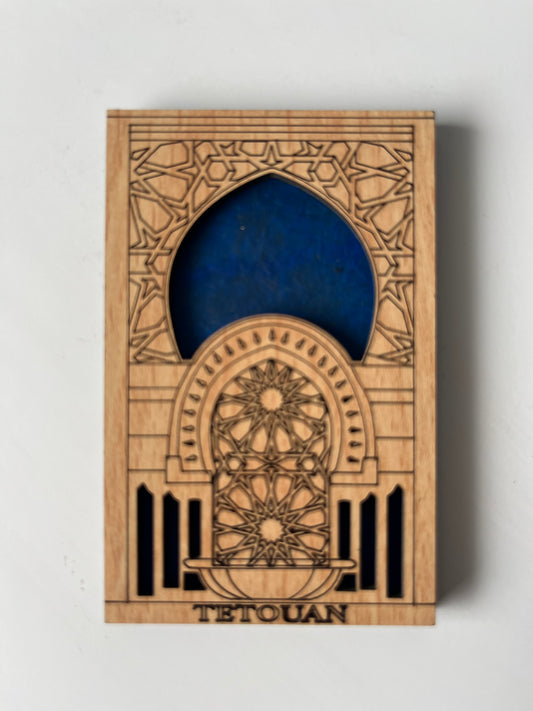 Koelkastmagneet Tetouan poort blauw
